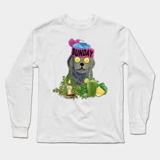 Moody Sunday Chillin Beanie Puppy Long Sleeve T-Shirt